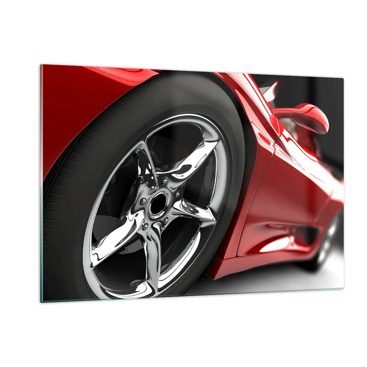 Billede på glas - Lavet til fart - 120x80 cm