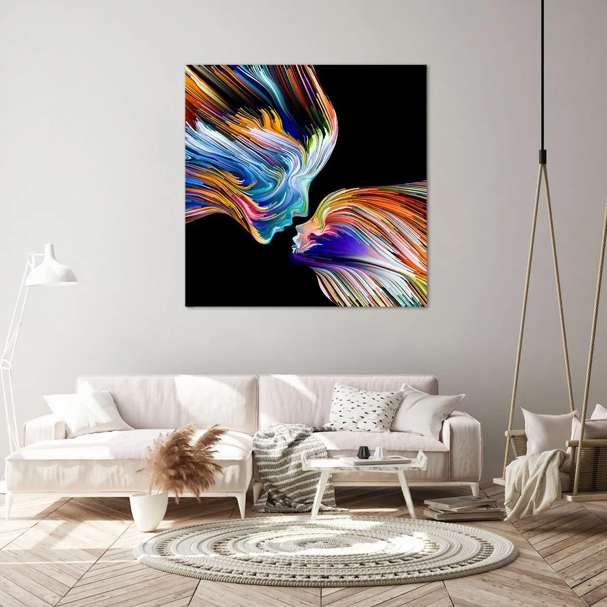 Lærredstryk - Billede på lærred - Fusion af energi og lys - 30x30 cm