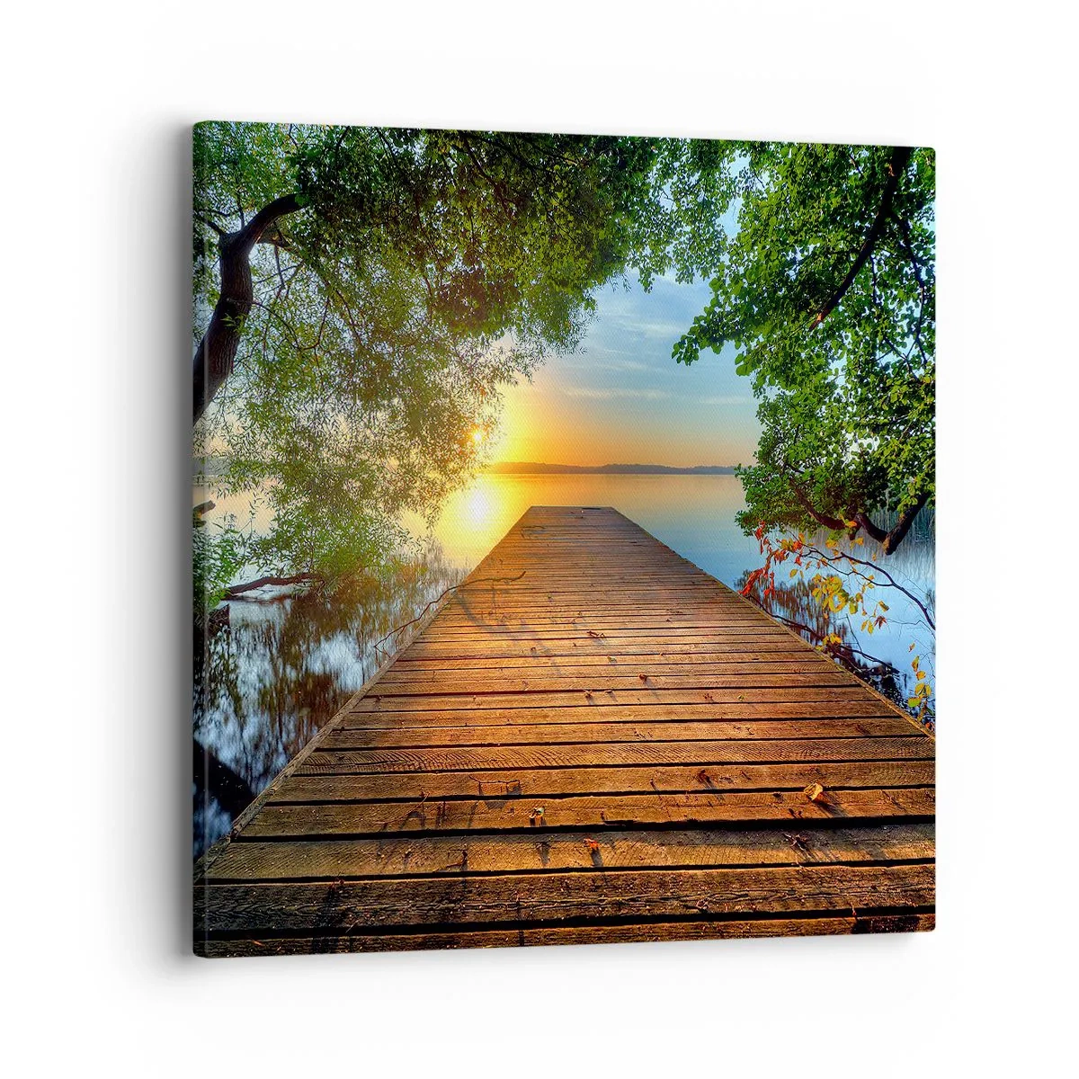 Lærredstryk - Billede på lærred - Tag dig god tid, sæt dig ned - 40x40 cm