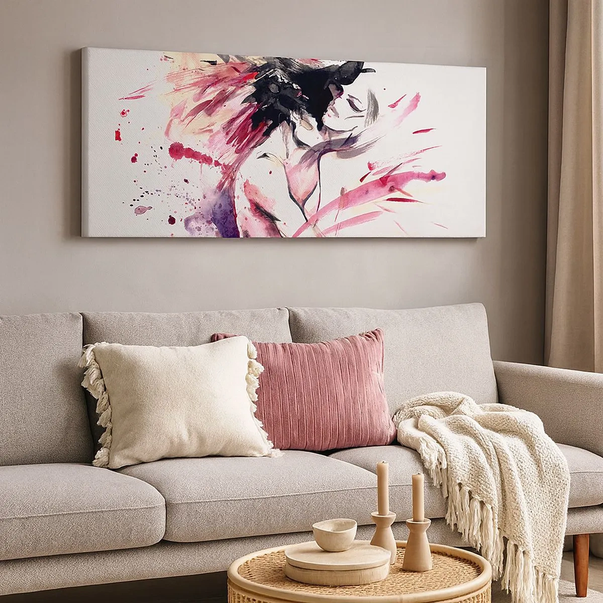 Lærredstryk - Billede på lærred - Kærlighedsopfyldelse - 100x40 cm