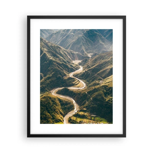 Plakat i sort ramme - Direkte fra hjertet af bjergene - 40x50 cm