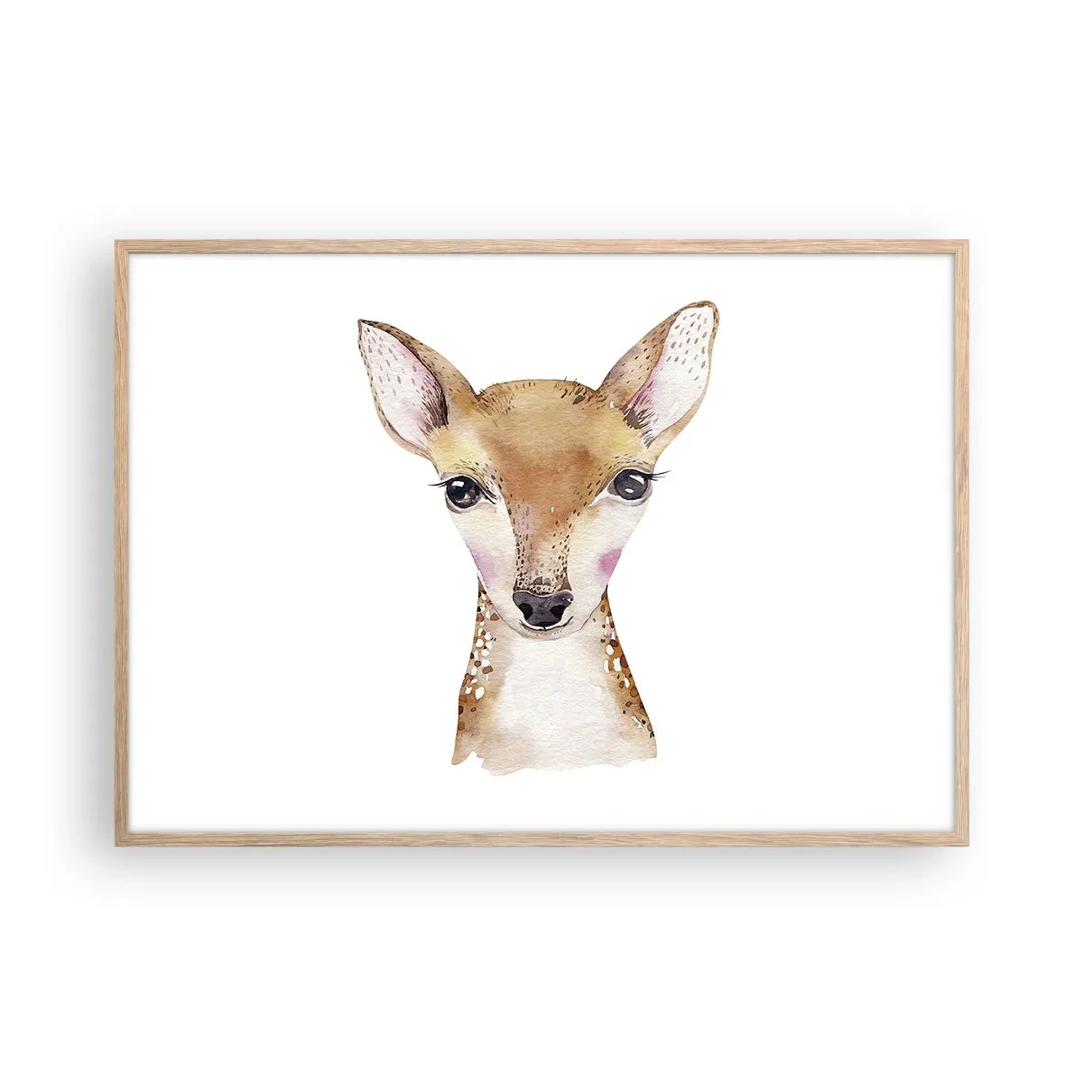 Plakat i ramme af lyst egetræ - Uskyldighedens natur - 100x70 cm