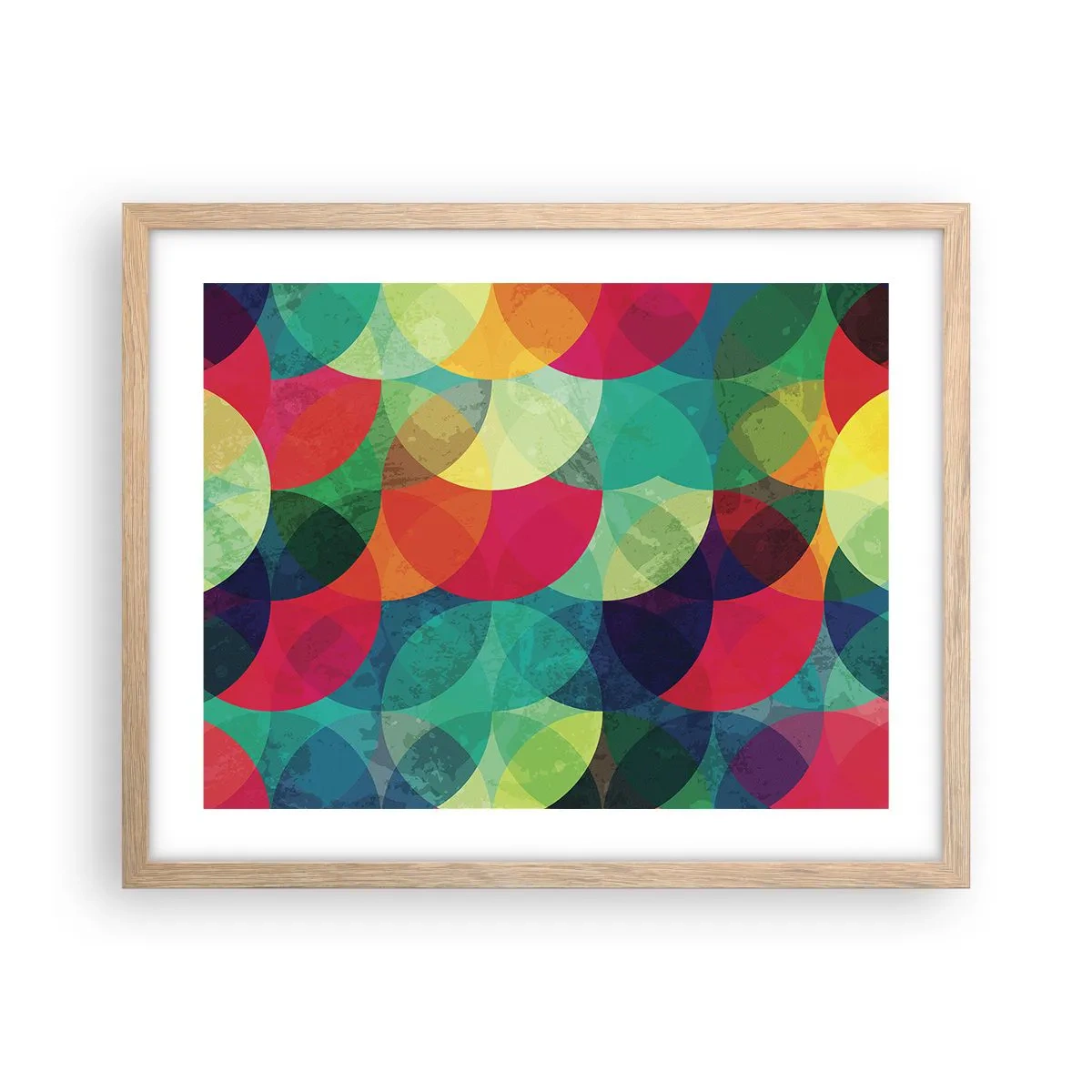 Plakat i ramme af lyst egetræ - Ind i regnbuens opstigning - 50x40 cm