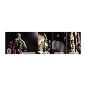 Prøve Fototapet Selvklæbende Deluxe Sticker - Det er grunden til, at - Soldat, Amerikansk Flag, Kommando - 100x30 cm