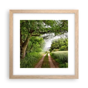 Plakat i ramme af lyst egetræ - Et in Arcadia ego - 30x30 cm