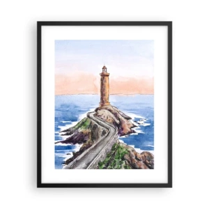 Plakat i sort ramme - Med front mod havet - 40x50 cm