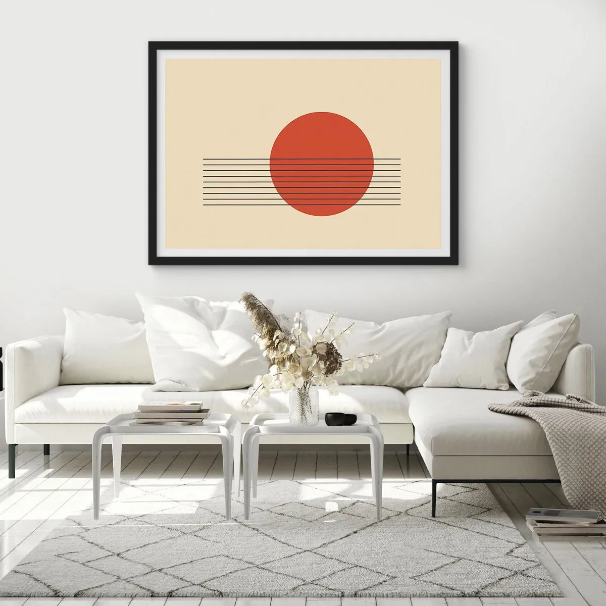 Plakat i sort ramme - Og så videre - 100x70 cm