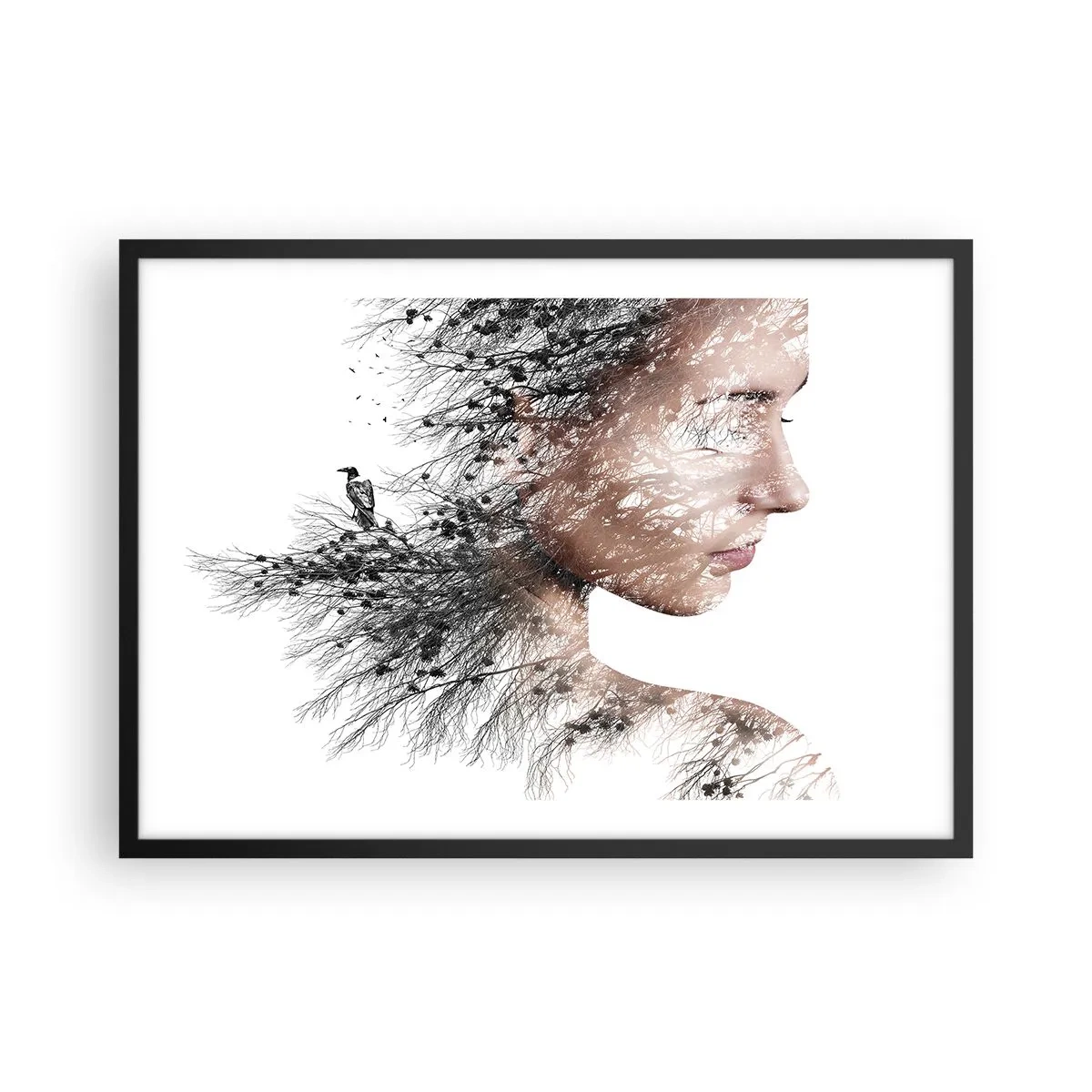 Plakat i sort ramme - Skovens ånd - 70x50 cm