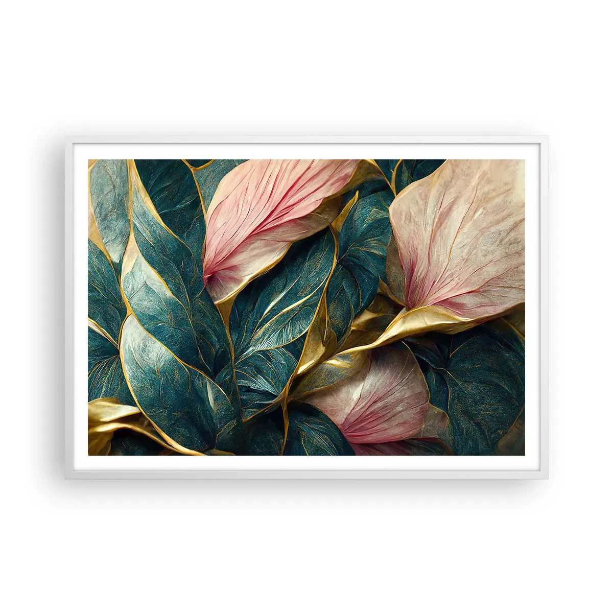 Plakat i hvid ramme - Naturlig elegance og stil - 100x70 cm