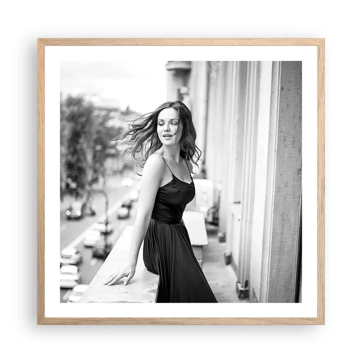 Plakat i ramme af lyst egetræ - Bestemt en pariser - 60x60 cm