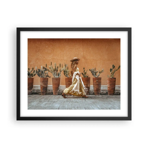 Plakat i sort ramme - I en hippieagtig stil - 50x40 cm