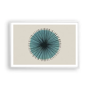 Plakat i hvid ramme - Strålende på blå - 91x61 cm