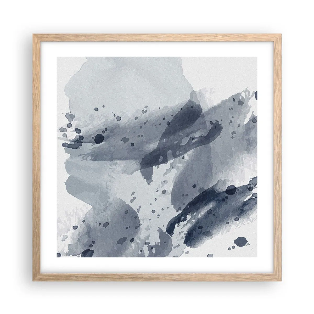 Plakat i ramme af lyst egetræ - En undersøgelse af vandets natur - 50x50 cm