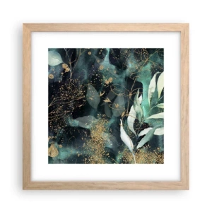 Plakat i ramme af lyst egetræ - Fortryllet have - 30x30 cm