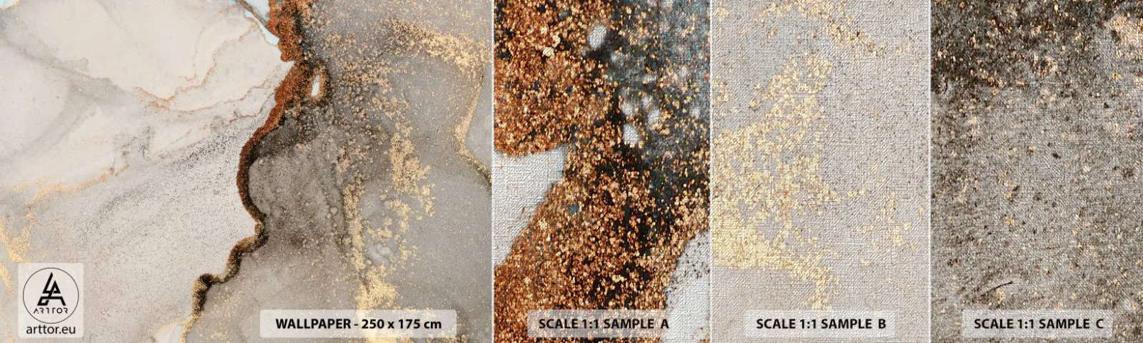 Prøve Fototapet Premium Canvas - På farvegrænsen - Abstraktion, Stykke, Moderne kunst - 100x30 cm