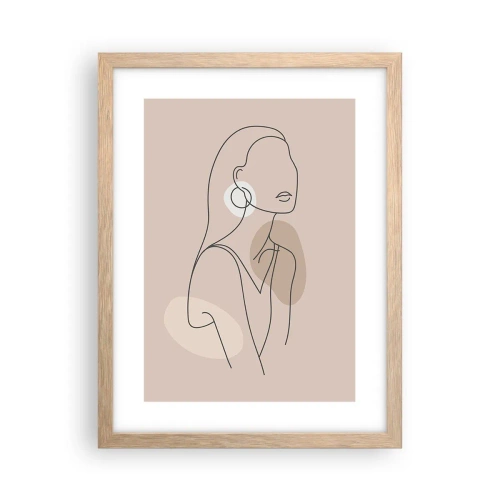 Plakat i ramme af lyst egetræ - Et ikon for pigelivet - 30x40 cm