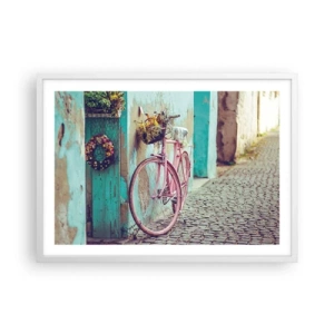 Plakat i hvid ramme - Jeg vender tilbage om lidt - 70x50 cm