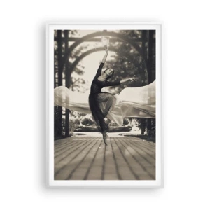 Plakat i hvid ramme - Dans i haven - 70x100 cm