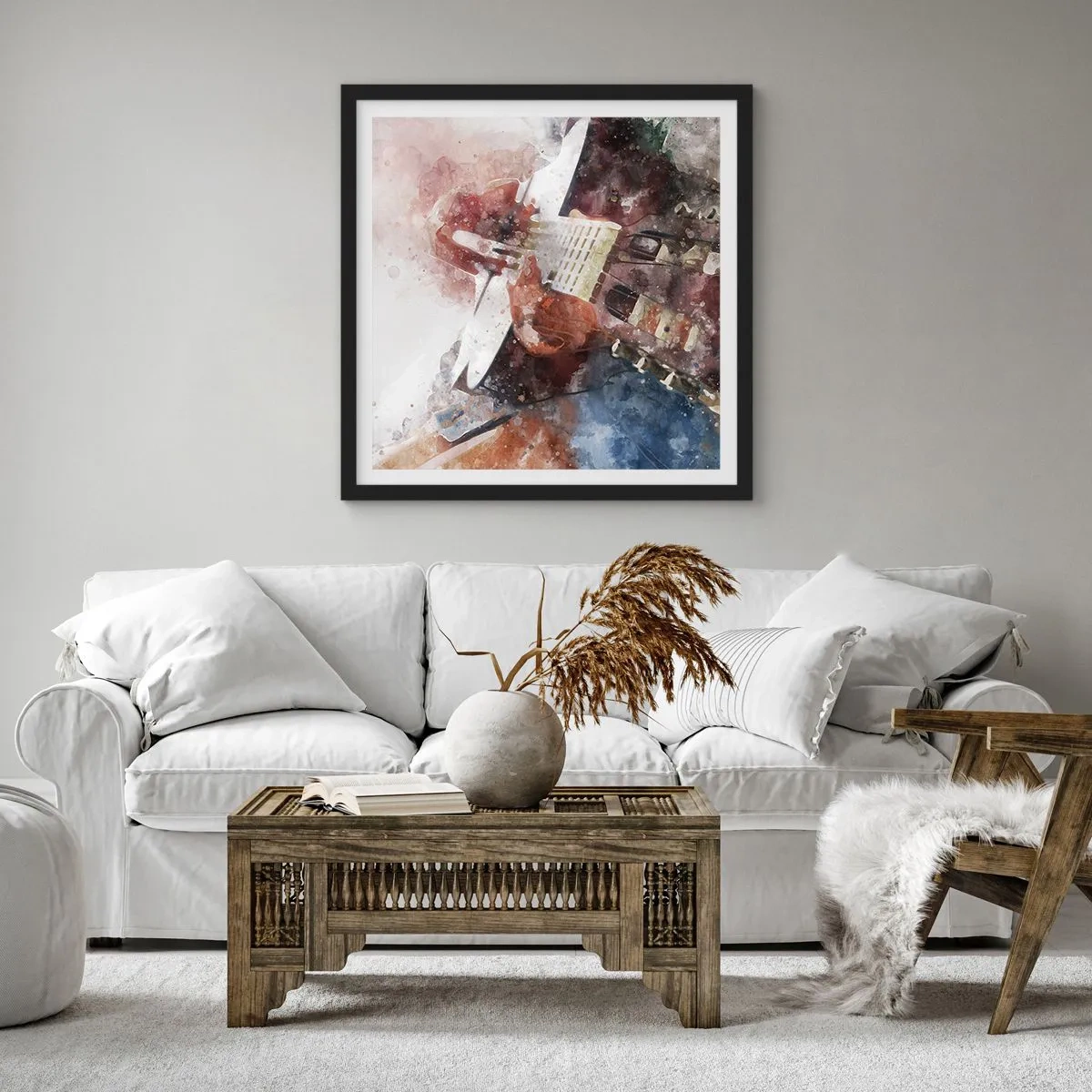 Plakat i sort ramme - Og hvad synes du? - 30x30 cm
