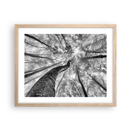 Plakat i ramme af lyst egetræ - Kapløb mod lyset - 50x40 cm