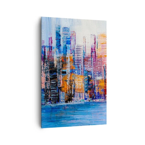 Lærredstryk - Billede på lærred - En glad metropol - 80x120 cm