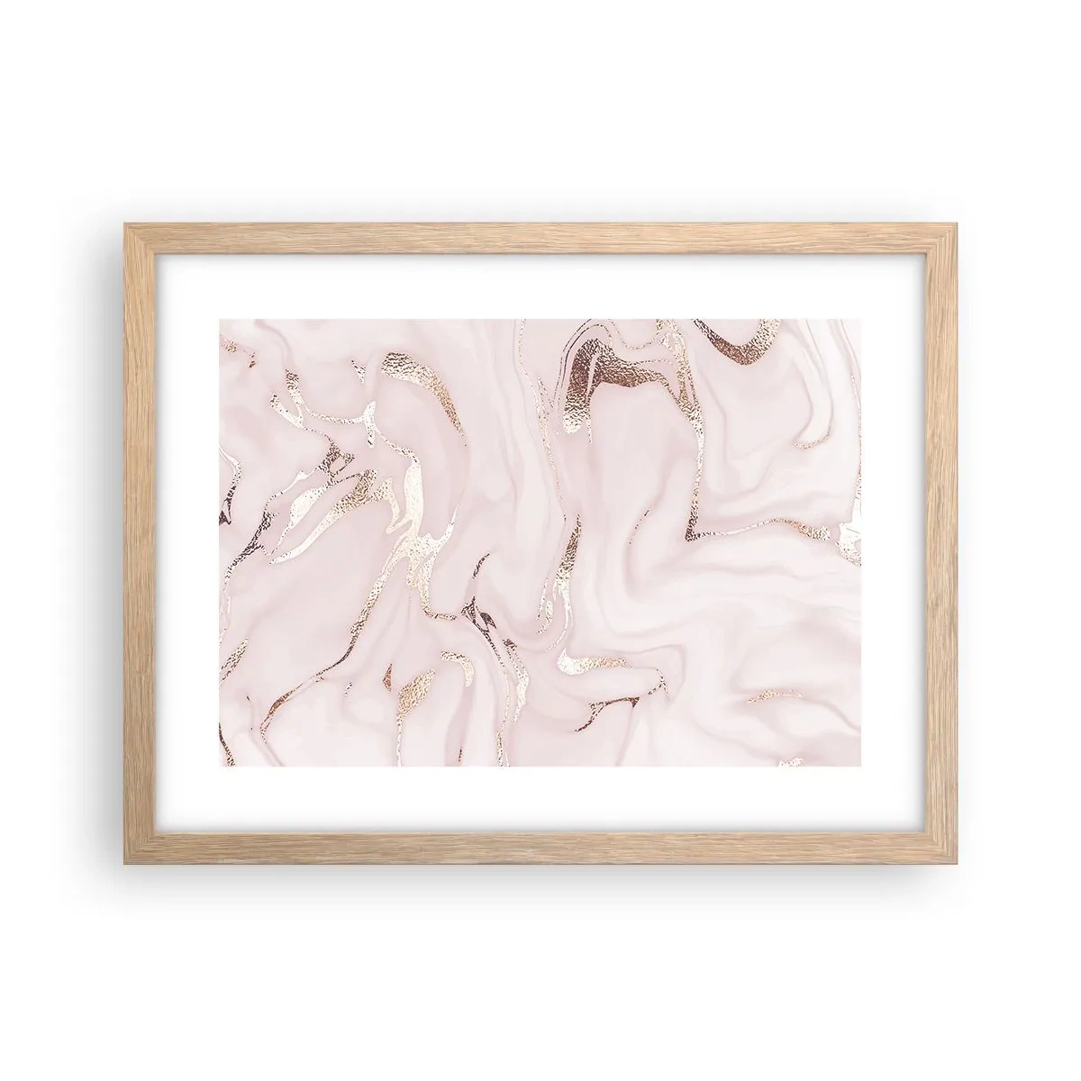 Plakat i ramme af lyst egetræ - I et lyserødt tørklæde - 40x30 cm