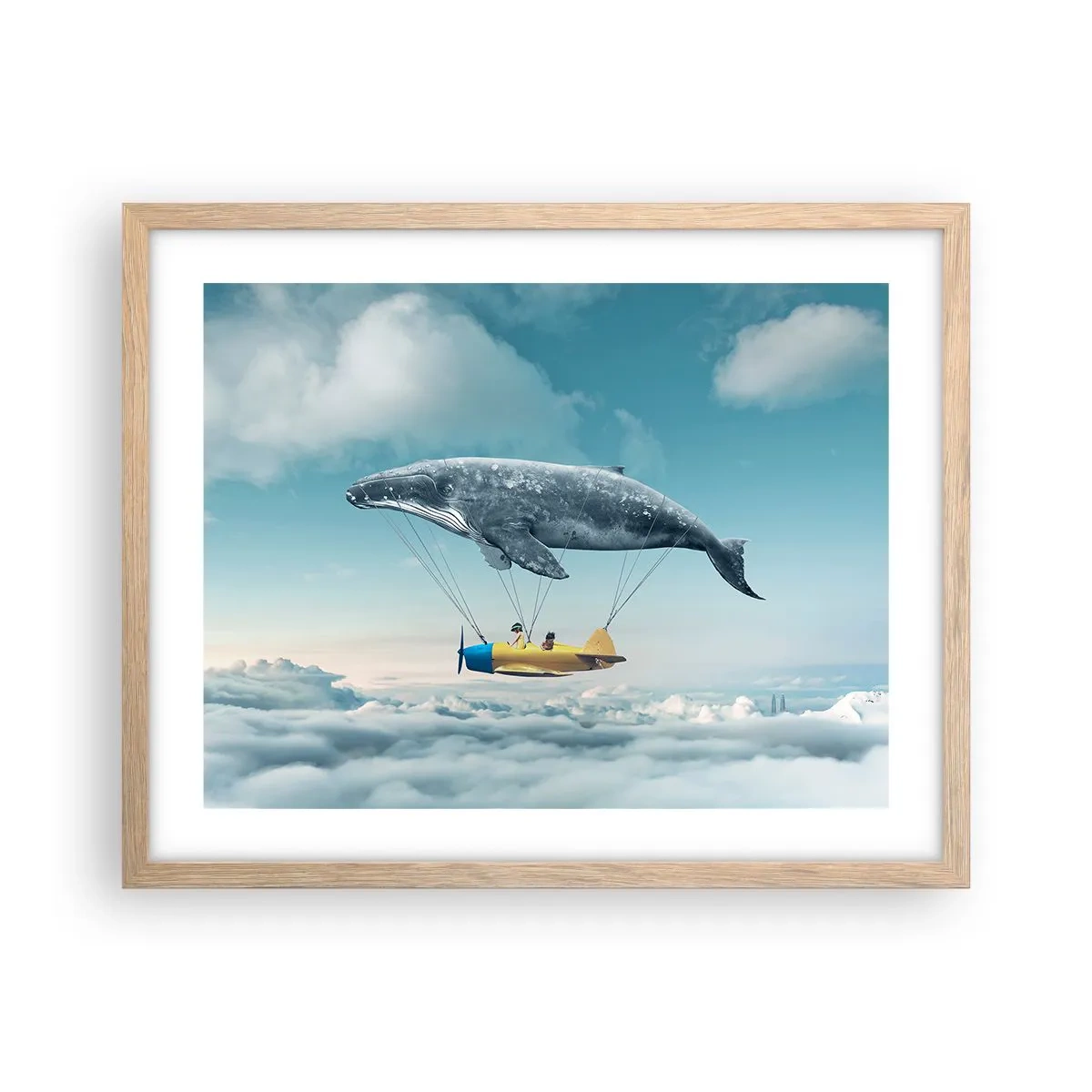 Plakat i ramme af lyst egetræ - Hvorfor ikke? - 50x40 cm