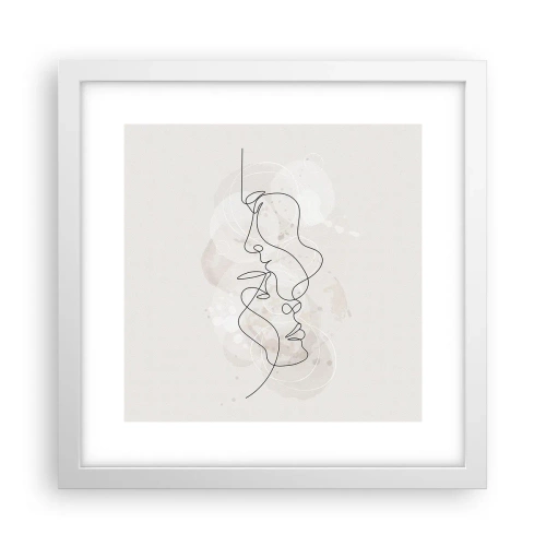 Plakat i hvid ramme - Omfavnet i en omfavnelse - 30x30 cm