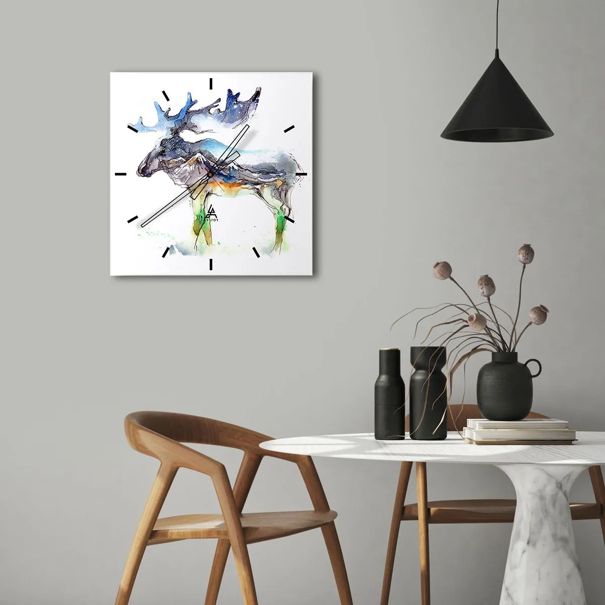 Vægur, Uret - Helten i en vinterfortælling - 30x30 cm