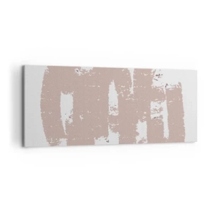 Lærredstryk - Billede på lærred - Abstraktion i sart rosa - 100x40 cm