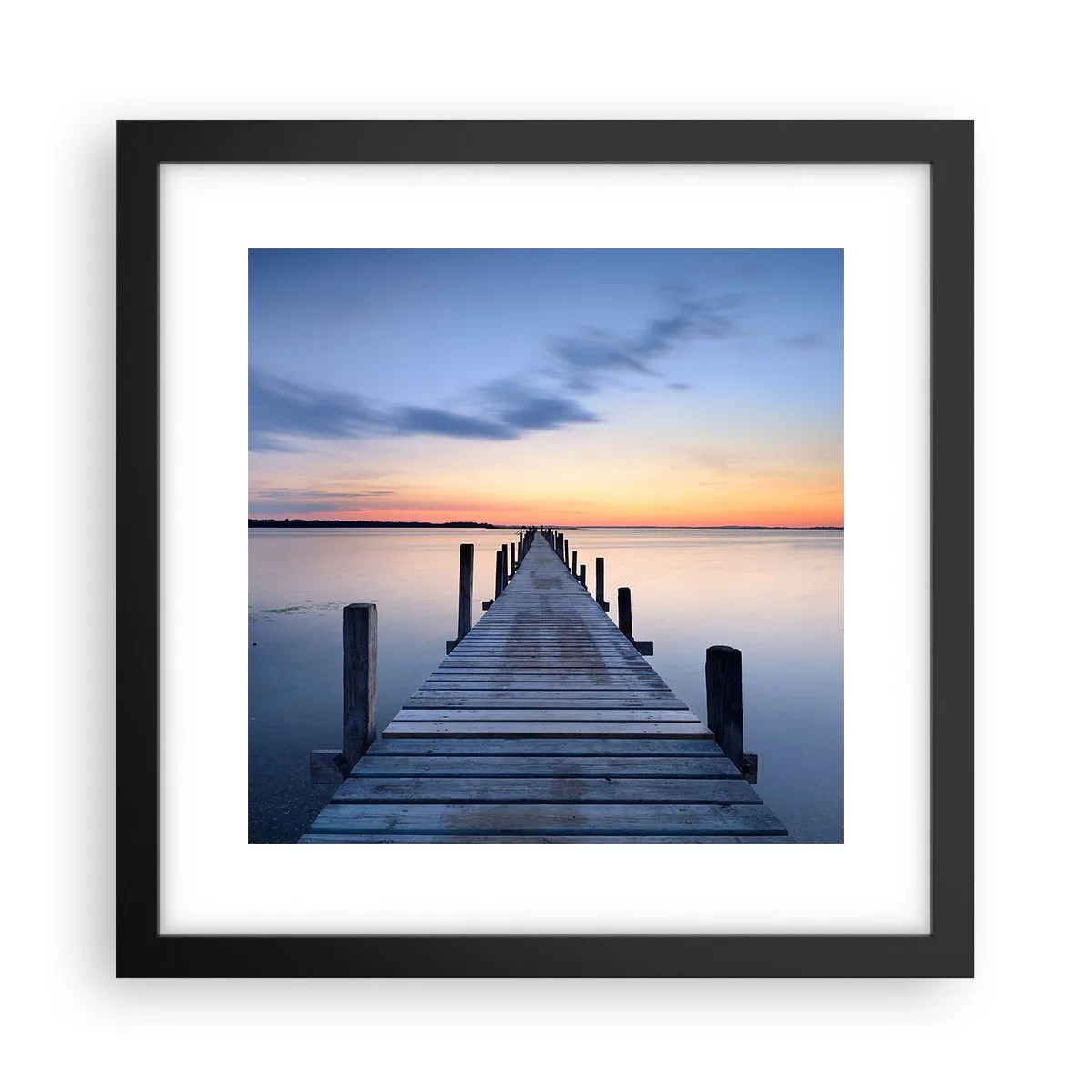 Plakat i sort ramme - Den rolige skumringstid - 30x30 cm