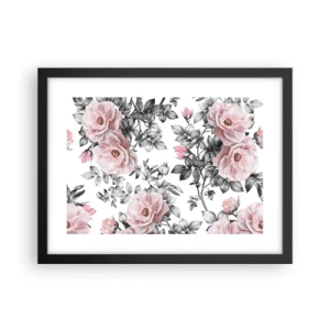 Plakat i sort ramme - Forsvind i rosenblomsterne - 40x30 cm