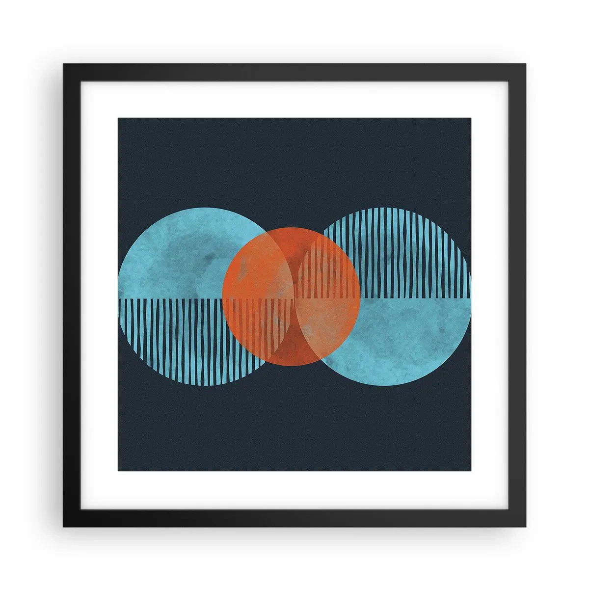 Plakat i sort ramme - Symmetrisk sammensætning - 40x40 cm