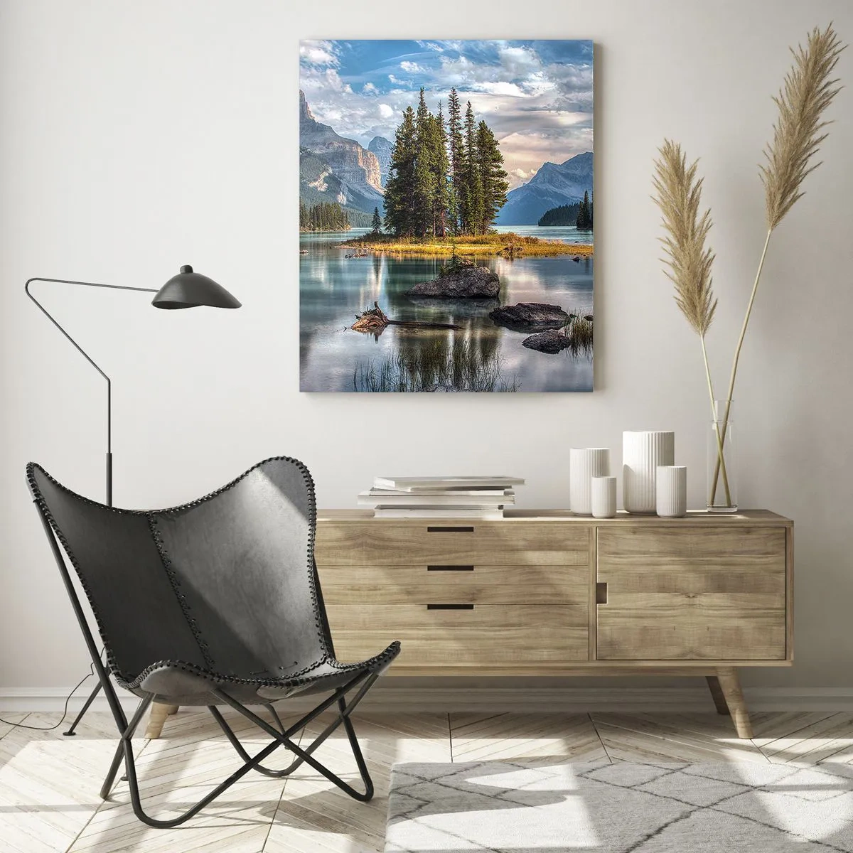 Billede på glas - Over store og klare vande… - 70x100 cm
