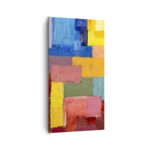 Lærredstryk - Billede på lærred - Hver især forskellige, alle farverige - 65x120 cm