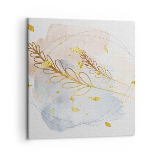 Lærredstryk - Billede på lærred - En gylden eksplosion - 50x50 cm