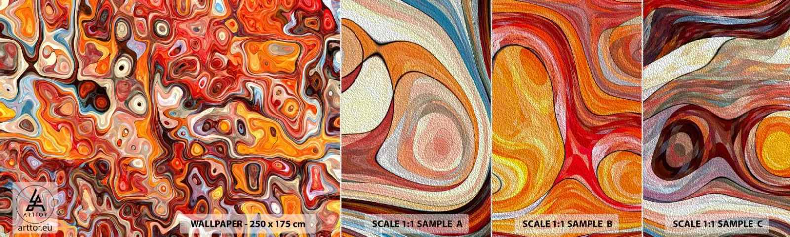 Prøve Fototapet Premium Sand - Hvis nødderne var smeltet i honningen - Abstraktion, Stykke, Moderne mønster - 100x30 cm