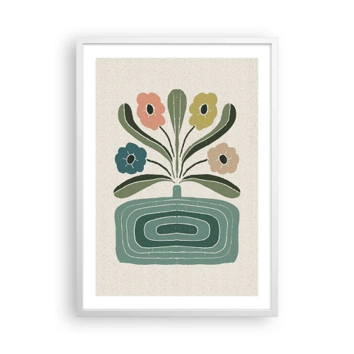 Plakat i hvid ramme - Symmetrisk buket - 50x70 cm