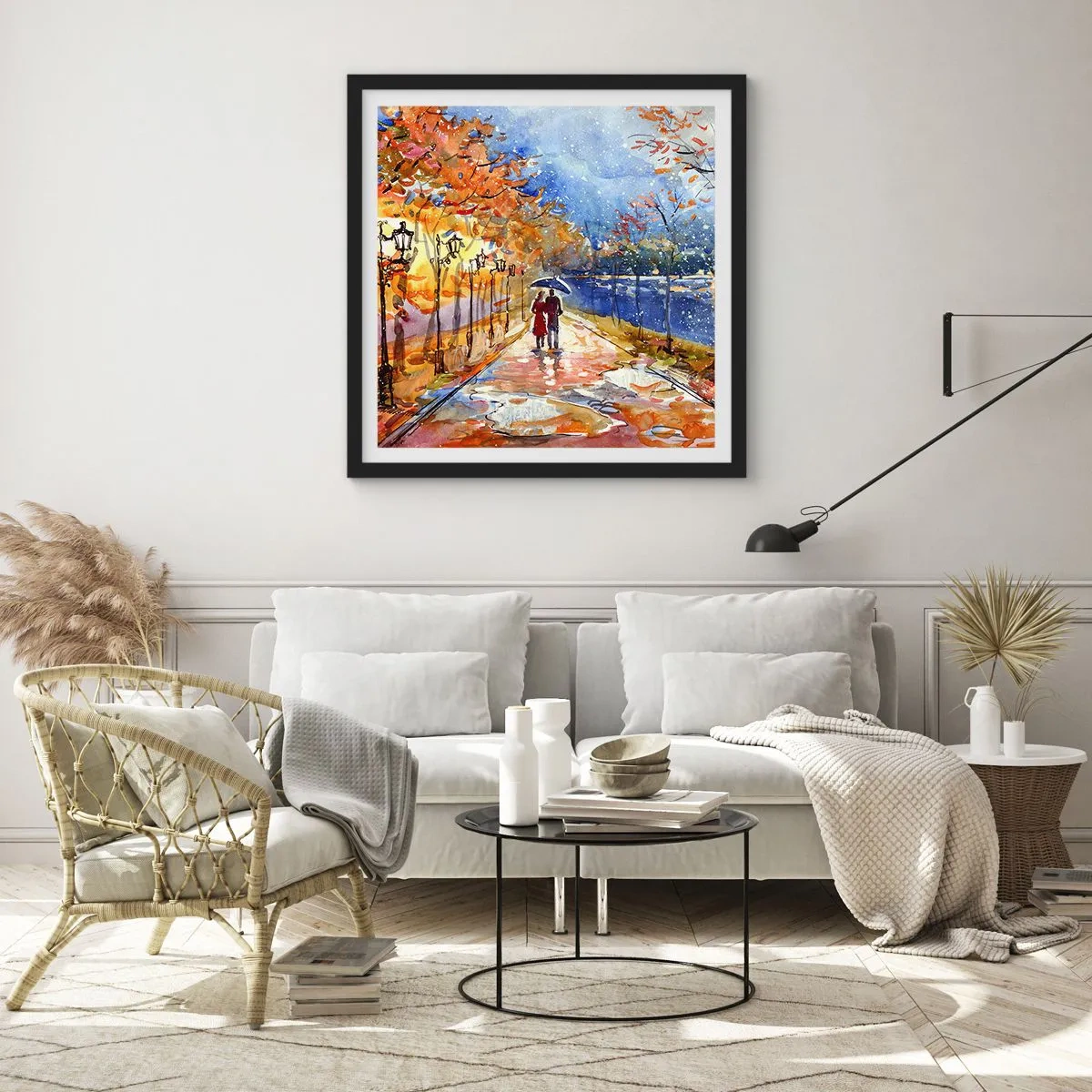 Plakat i sort ramme - Sammen indtil tidsfristen - 40x40 cm