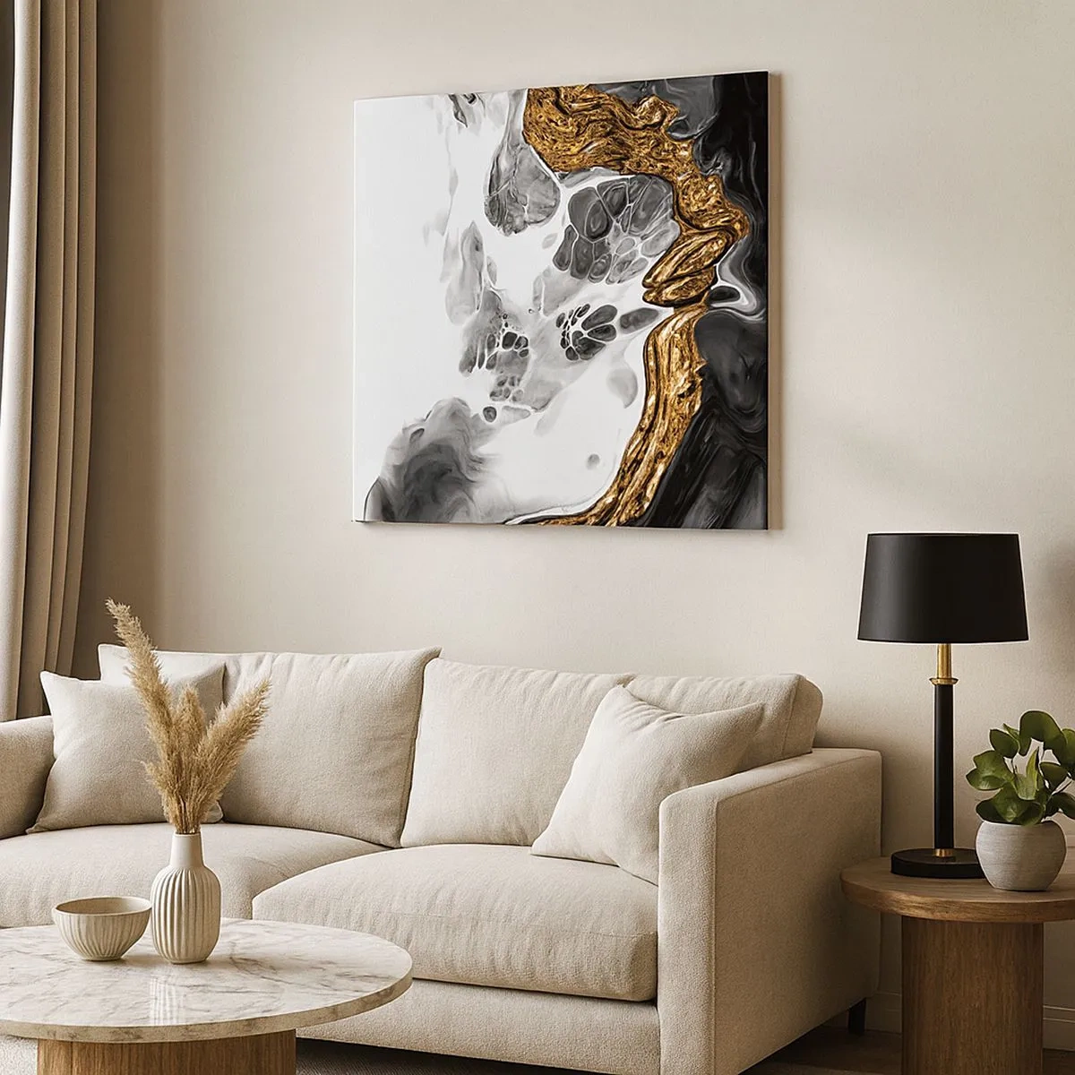 Lærredstryk - Billede på lærred - Organisk sammensætning - 30x30 cm