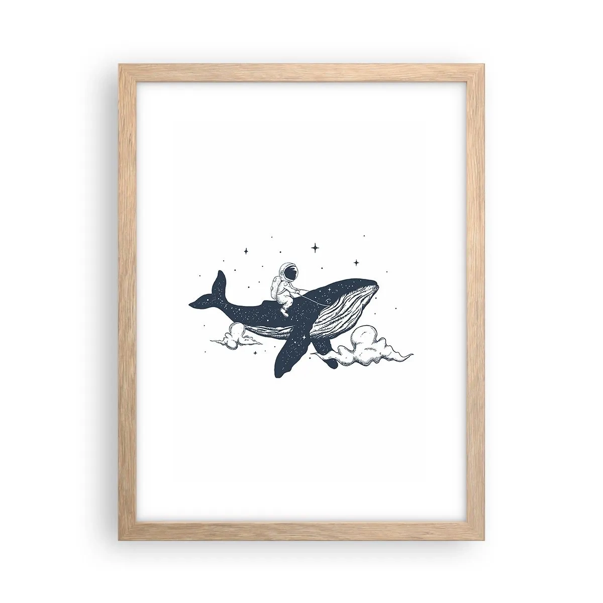 Plakat i ramme af lyst egetræ - Et kosmisk eventyr - 30x40 cm