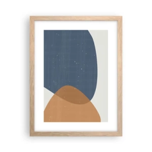 Plakat i ramme af lyst egetræ - Ovaler og påvirkninger - 30x40 cm