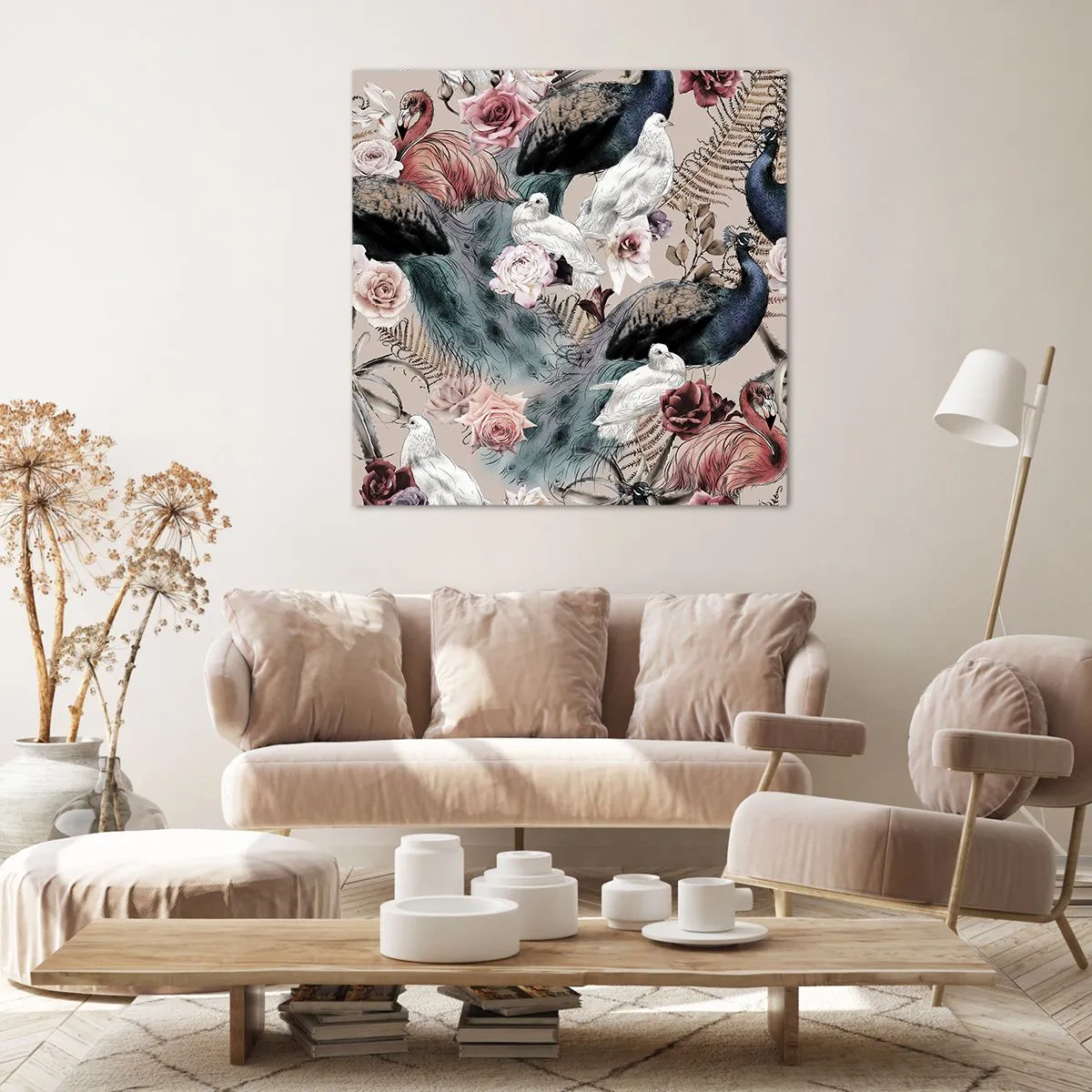 Lærredstryk - Billede på lærred - I paladsets have - 30x30 cm