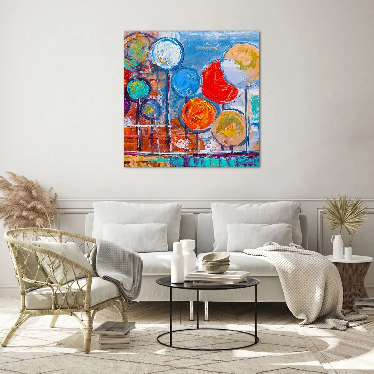 Billede på glas - Mirakler på en pind - 60x60 cm