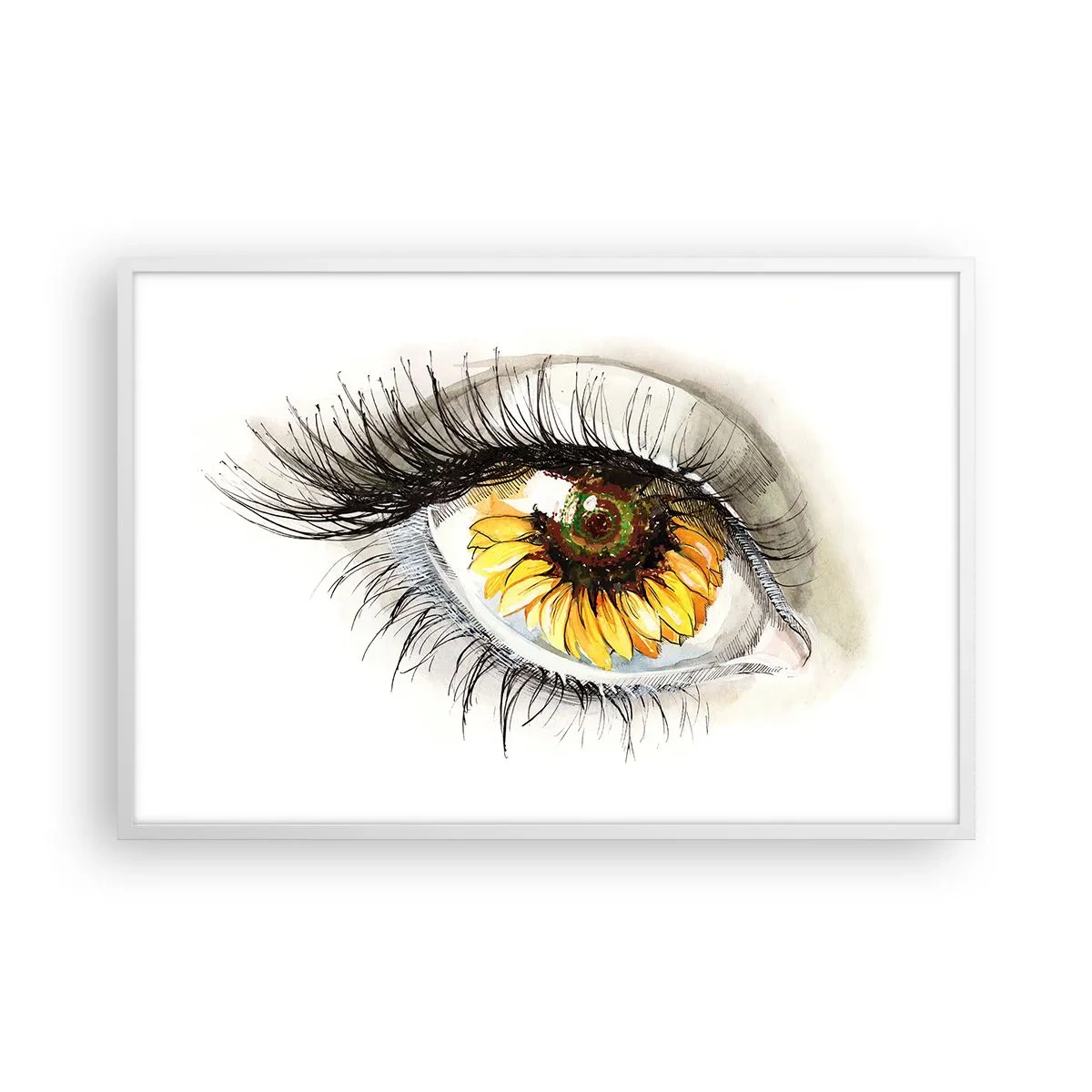 Plakat i hvid ramme - Et look lige så varmt som sommeren - 91x61 cm