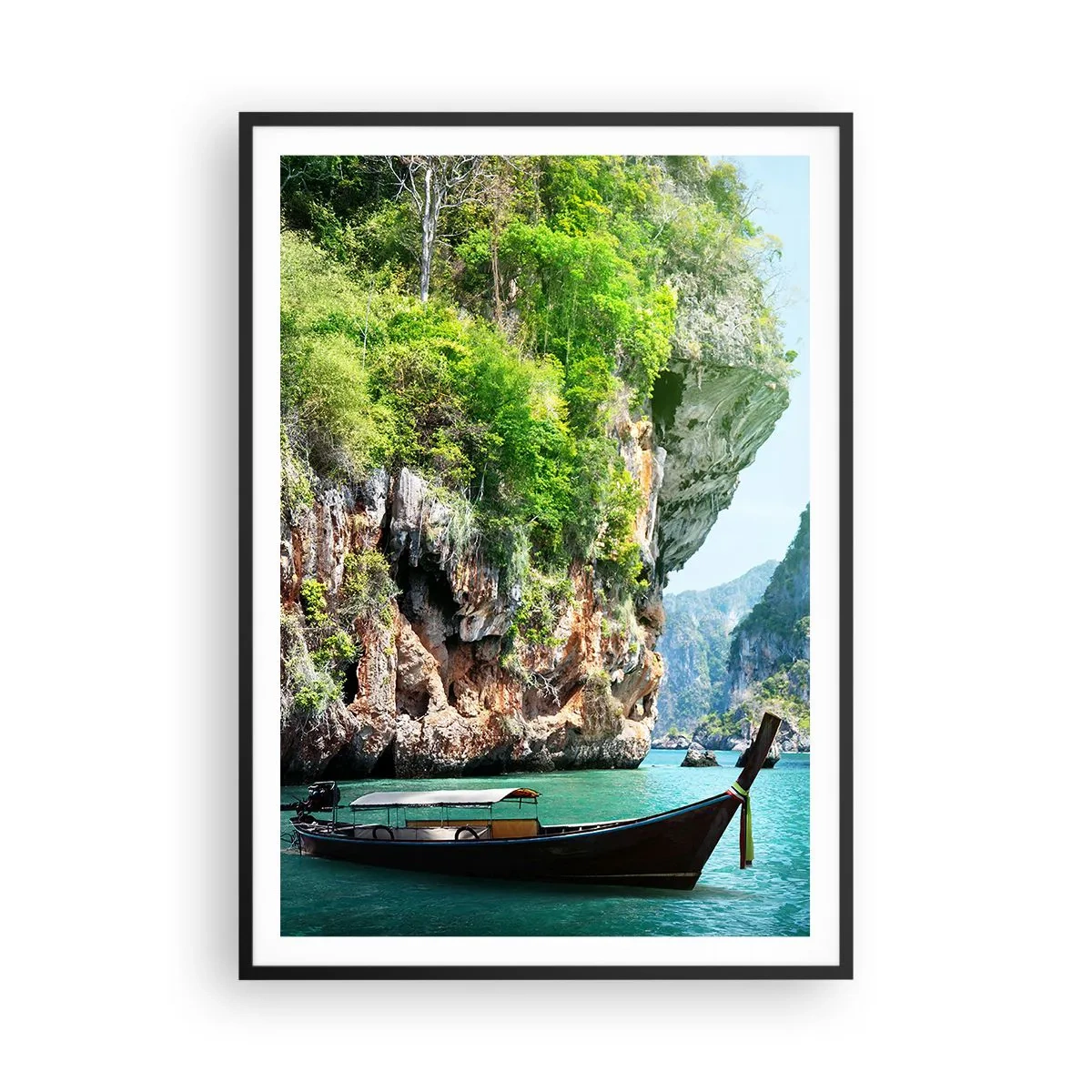 Plakat i sort ramme - En invitation til en eksotisk rejse - 70x100 cm