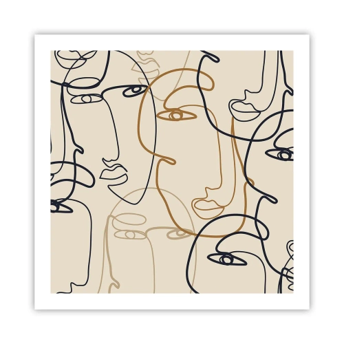 Plakat - Portræt ganget med hinanden - 60x60 cm