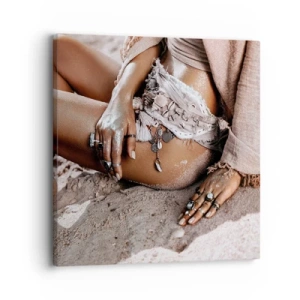 Lærredstryk - Billede på lærred - Kastet ud af bølgerne? - 30x30 cm