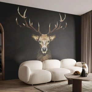 Fototapet Selvklæbende Deluxe Sticker - Kubistisk hjort - Dyr, Hjort, Grafik - 250x175 cm