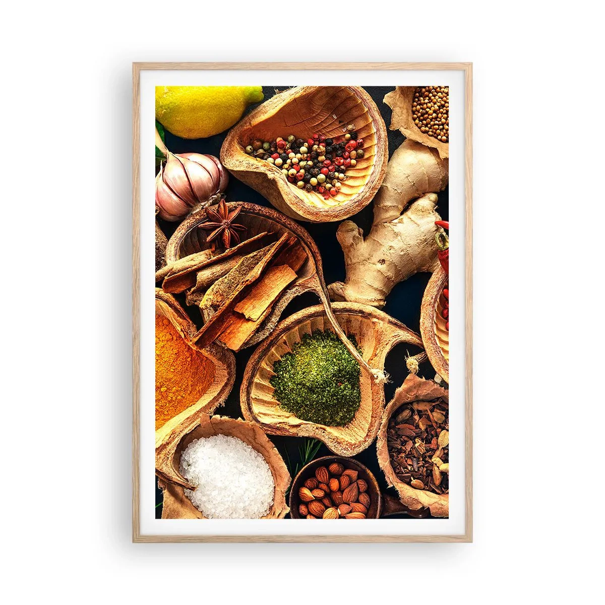 Plakat i ramme af lyst egetræ - Tag, hvad du vil have - 70x100 cm